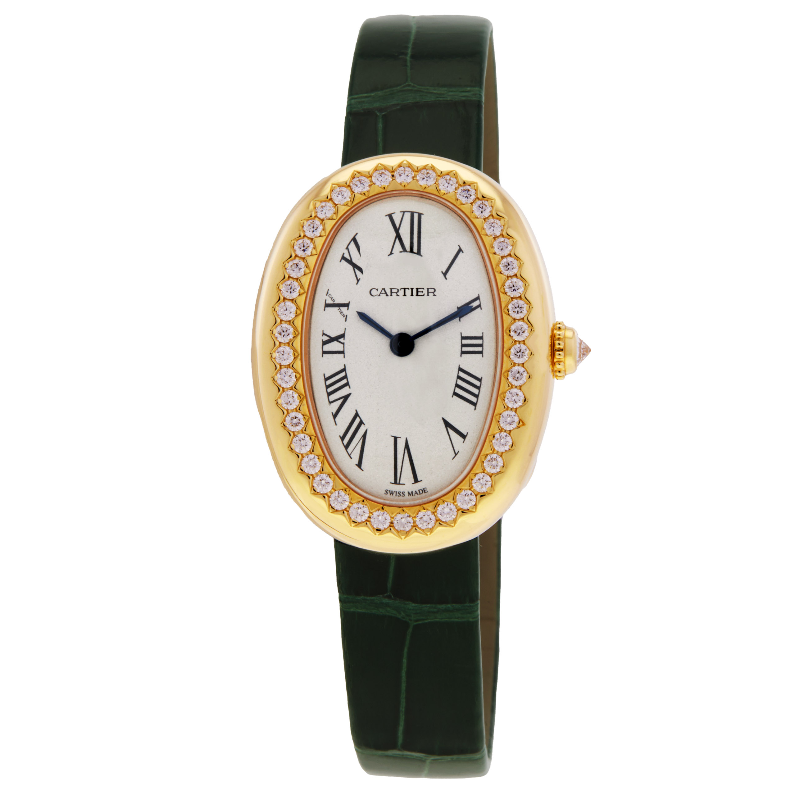 Baignoire Small Model Quartz 18kt Yellow Gold Diamond Watch