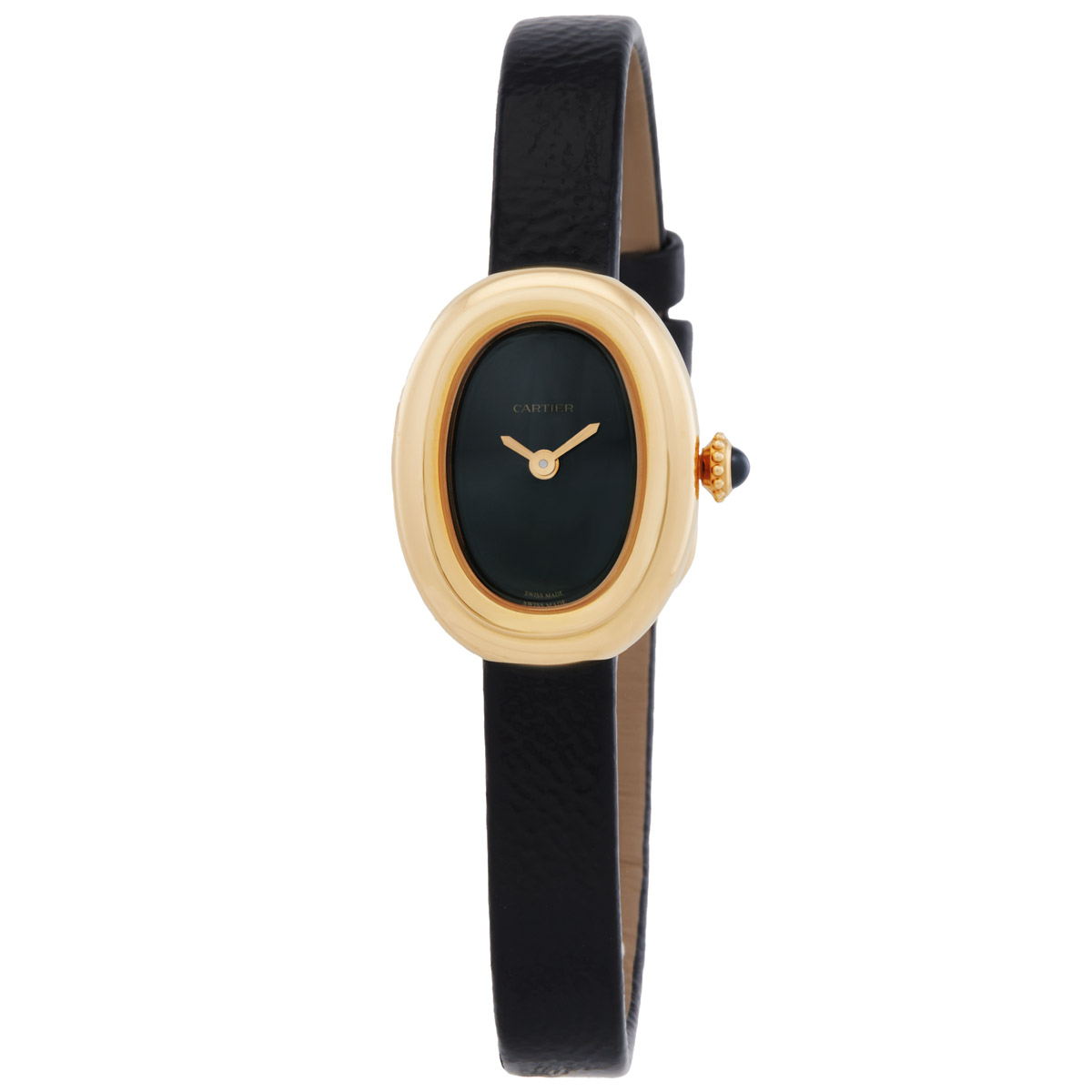 Baignoire Yellow Gold Mini Model Black Dial Ladies Watch