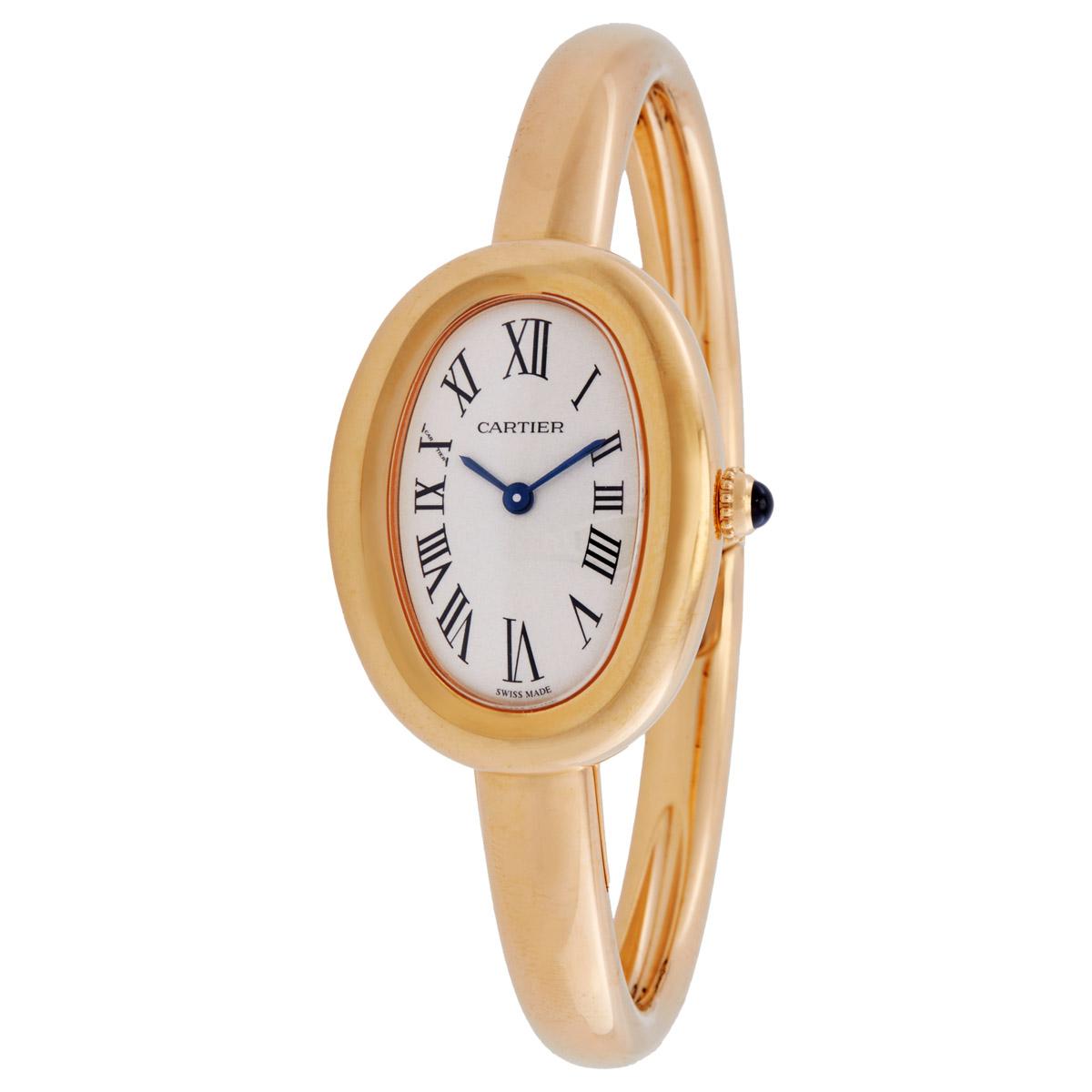 Baignoire Yellow Gold (Size 16) Silver Dial Ladies Watch