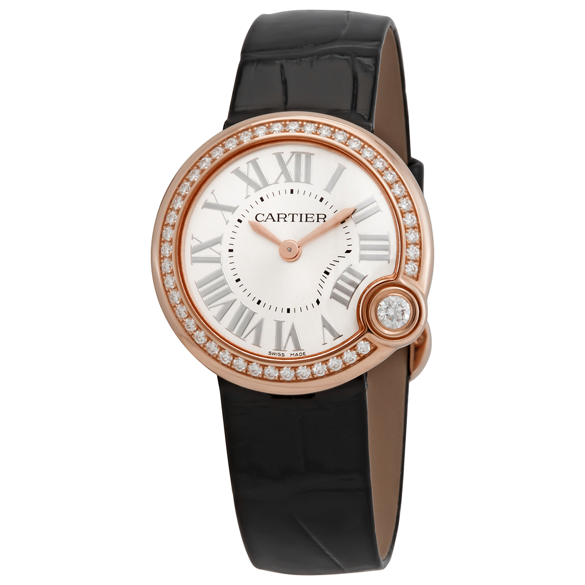 Ballon Blanc de 18kt Pink Gold Diamonds Ladies Watch