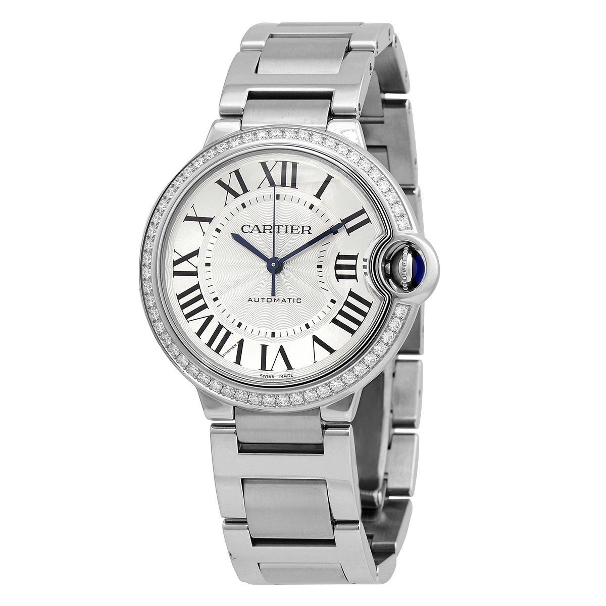 Ballon Bleu 36 mm Automatic Diamond Silver Dial Ladies Watch