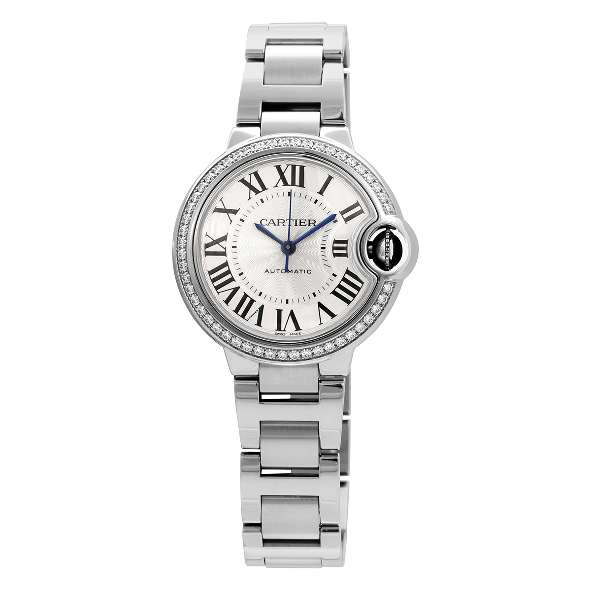 Ballon Bleu Automatic Diamond Silver Dial Ladies Watch