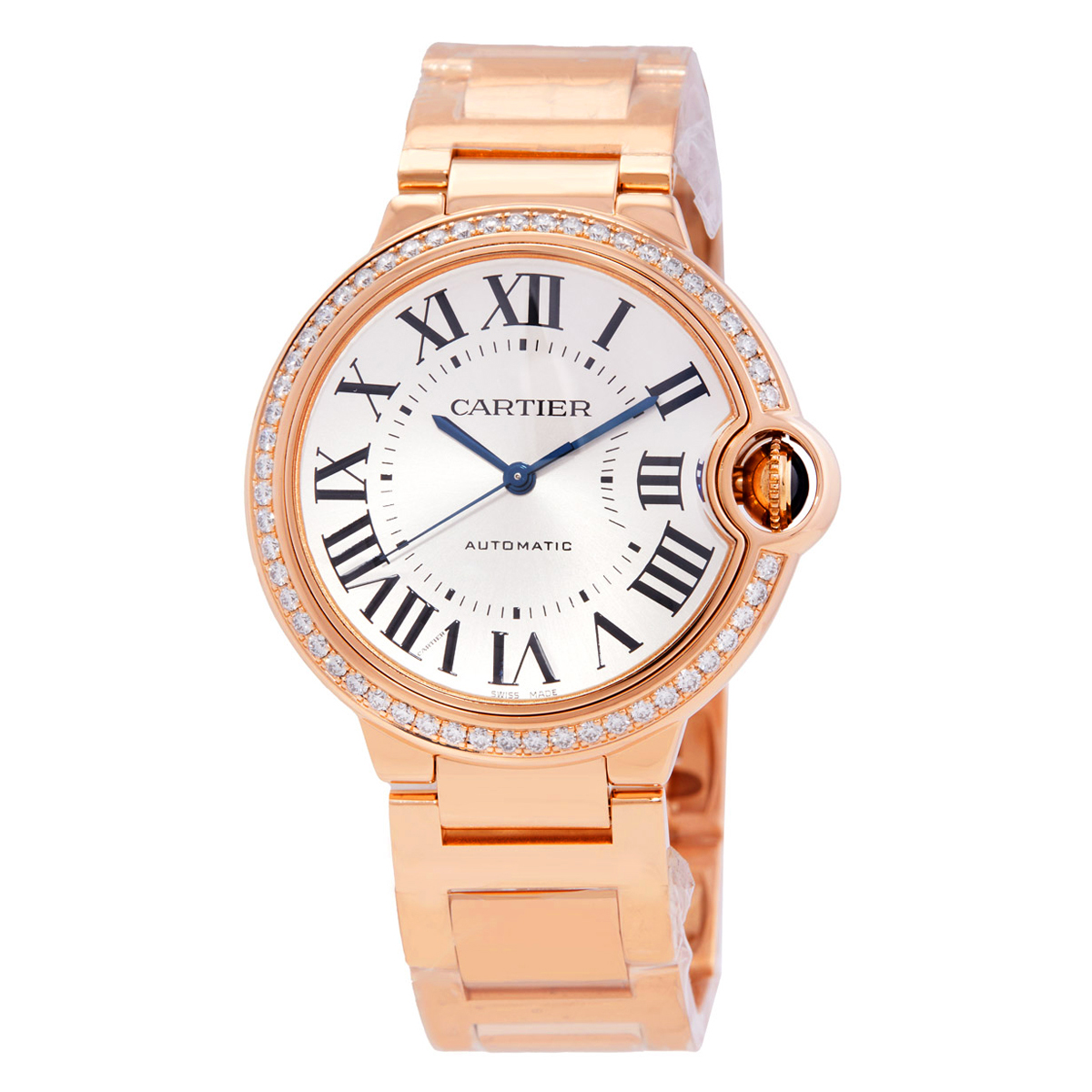 Ballon Bleu Automatic Diamond Silver Dial Ladies Watch