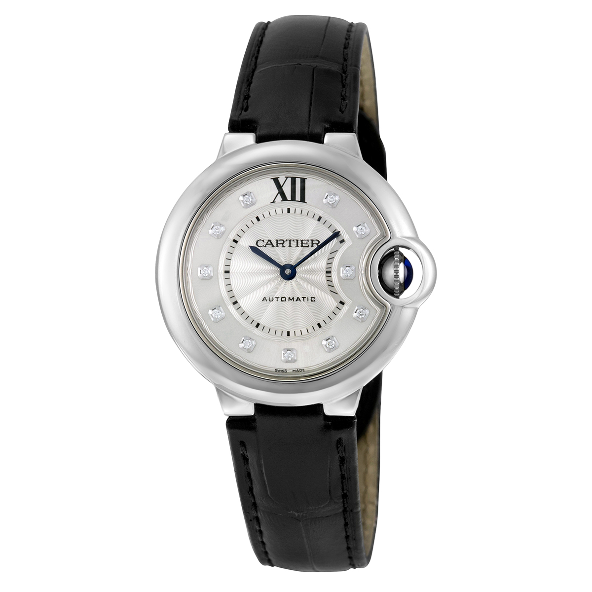 Ballon Bleu Automatic Silver Dial Diamond Ladies Watch