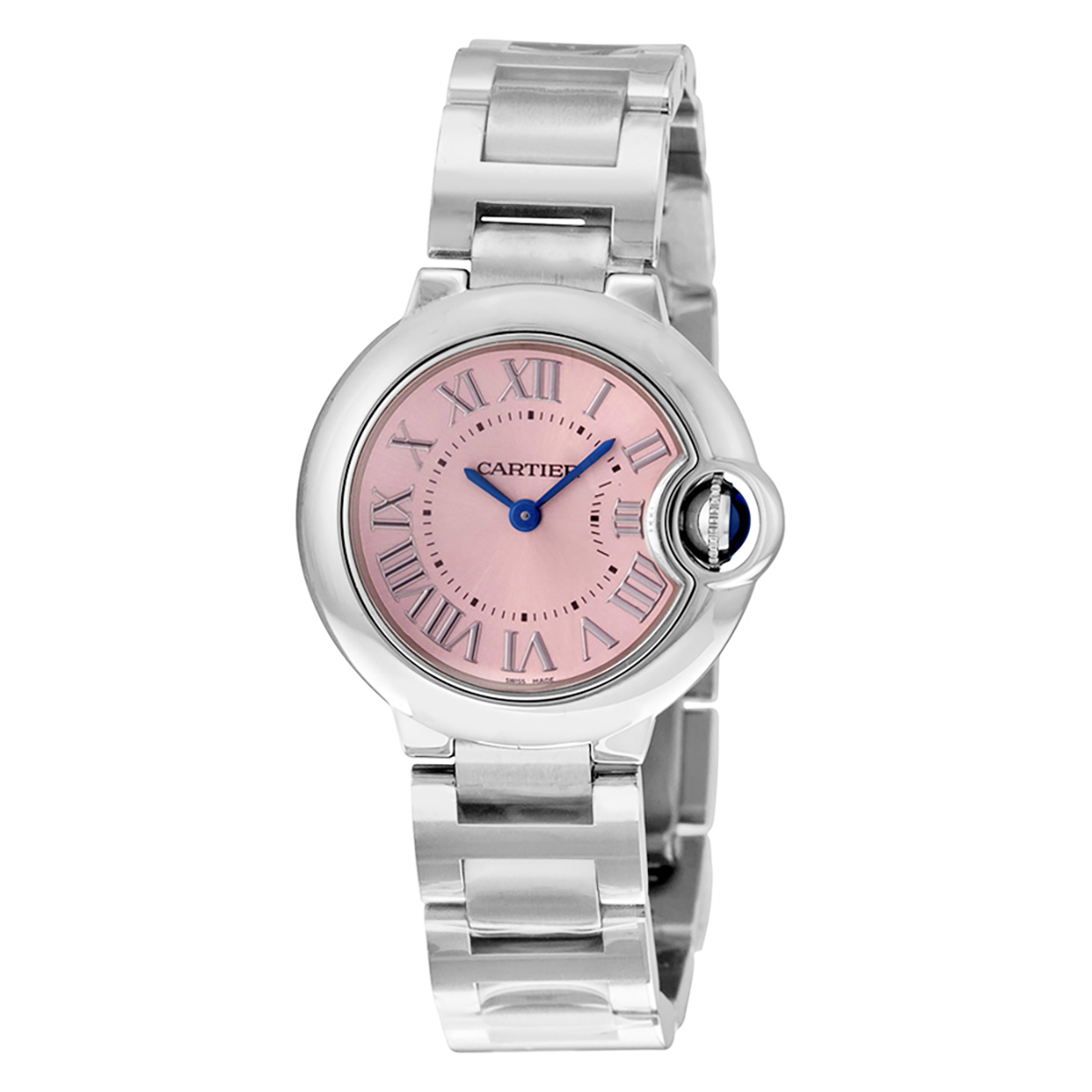 Cartier Ballon Bleu Pink Dial Stainless Steel Ladies Watch W6920038