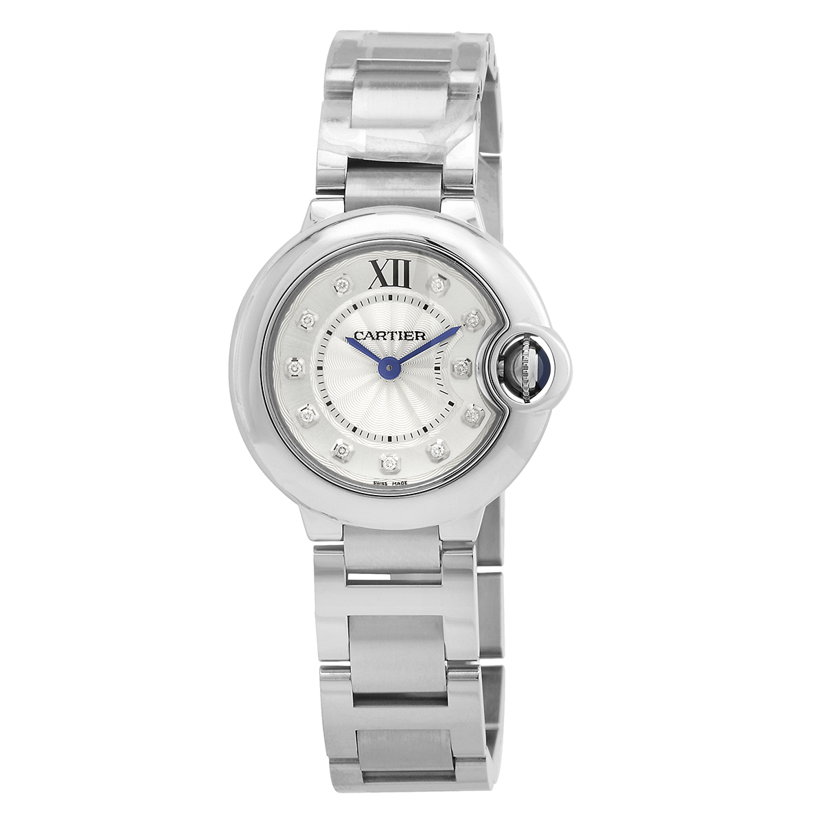 Cartier Ballon Bleu Quartz Diamond Silver Dial Ladies Watch W4BB0029