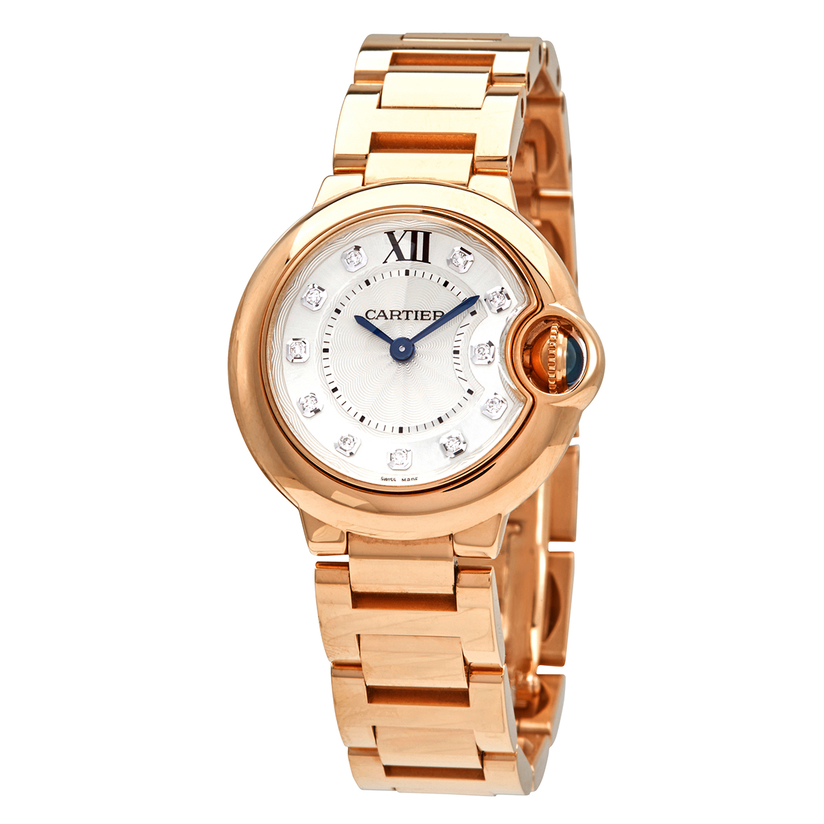 Cartier Ballon Bleu Silver Dial 18k Rose Gold Ladies Watch WE902025