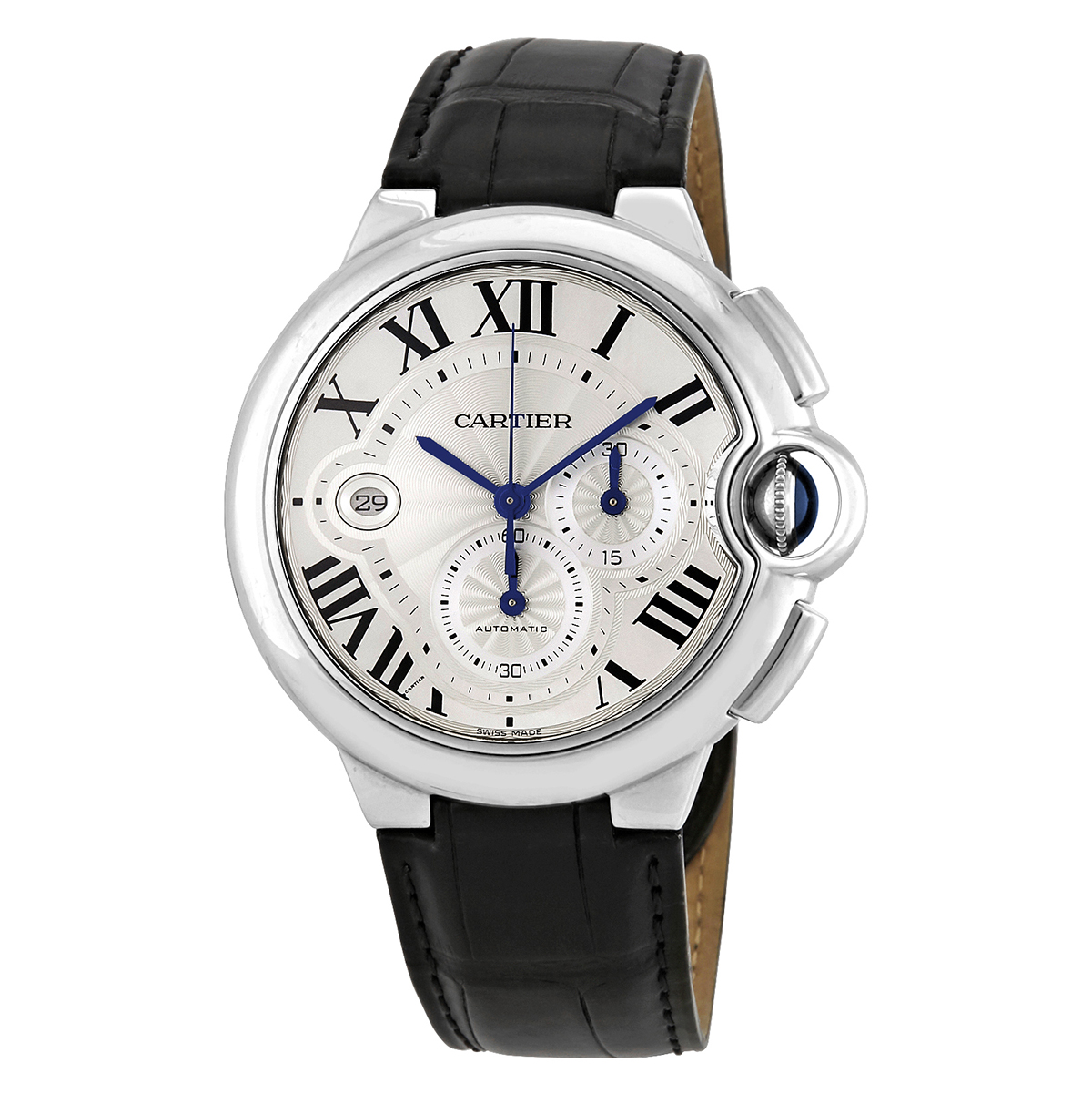 Cartier Ballon Bleu Silver Flinque Dial Men's Watch W6920078