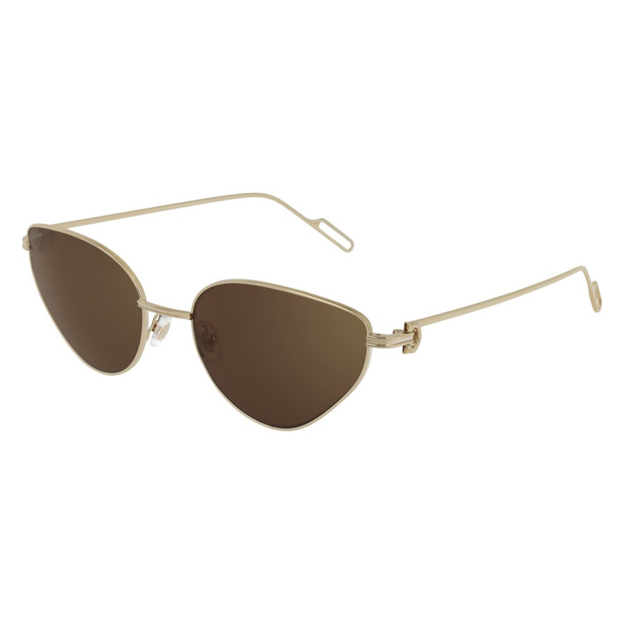 Cartier Brown Cat Eye Ladies Sunglasses Ct0155s 002 57