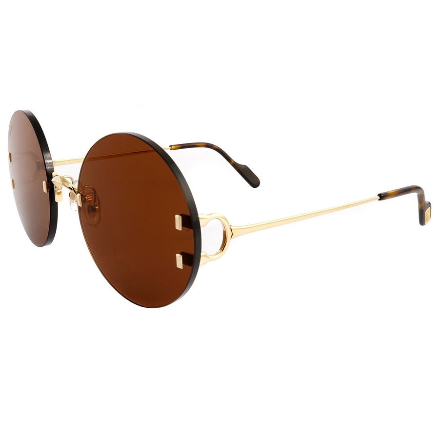 Cartier Brown Round Ladies Sunglasses CT0152S 002 56 843023135713