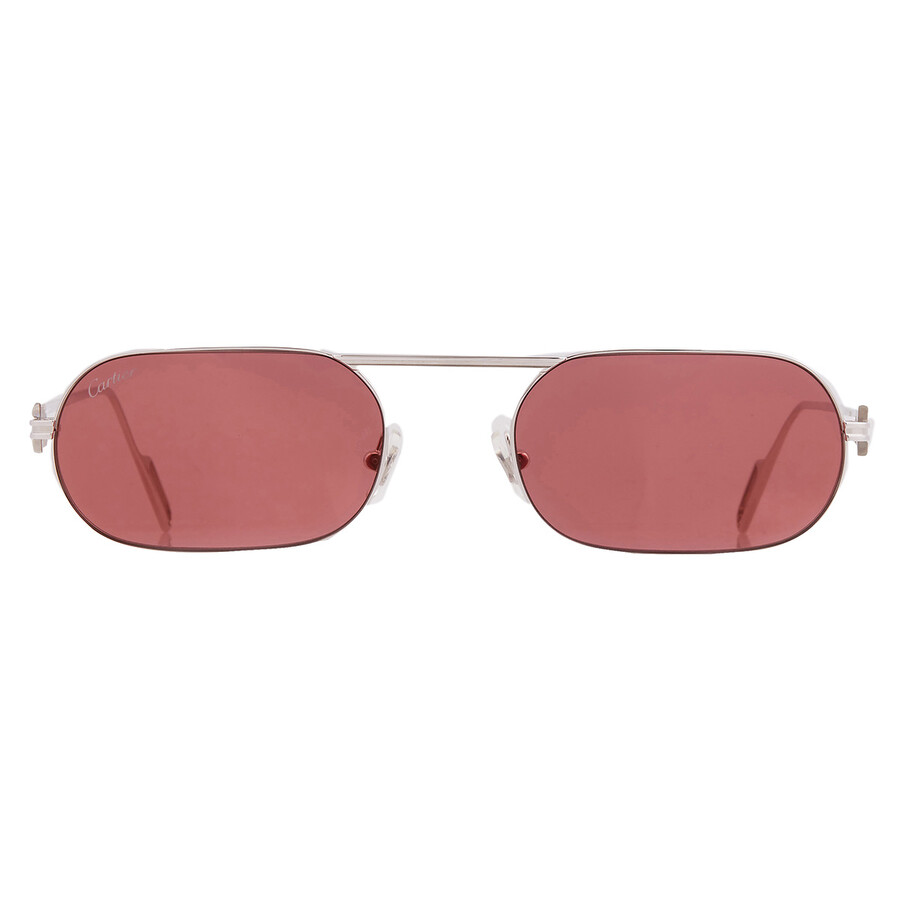 Cartier C De  Red Rectangular Men's Sunglasses Ct0112s 006 55