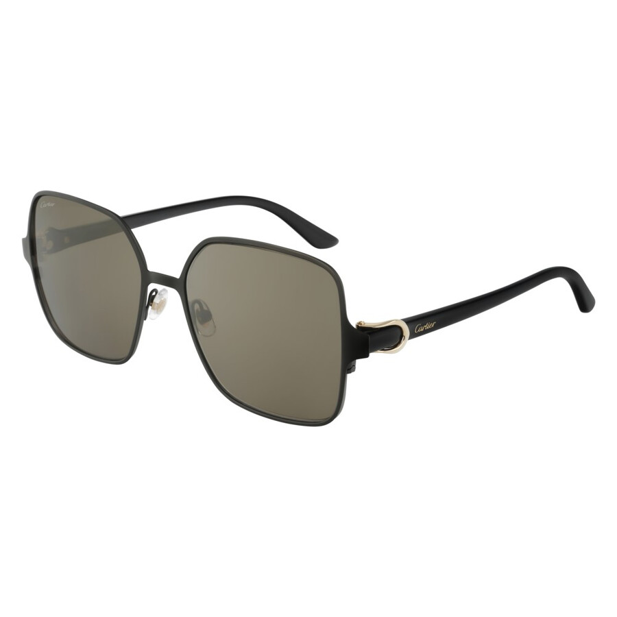 Cartier C Decor Brown Square Ladies Sunglasses Ct0188s 001