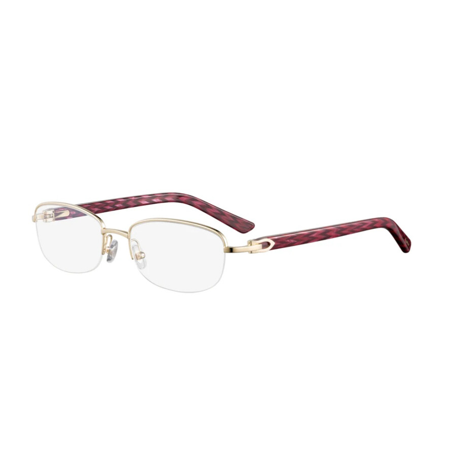 Cartier C Decor Demo Rectangular Unisex Eyeglasses Ct0057o 001 52