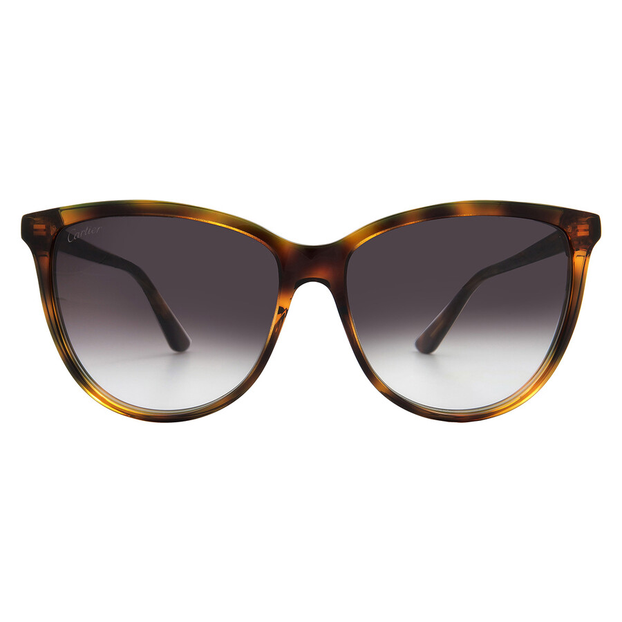 Cartier C Decor Grey Cat Eye Ladies Sunglasses Ct0186s 002 56 In Brown