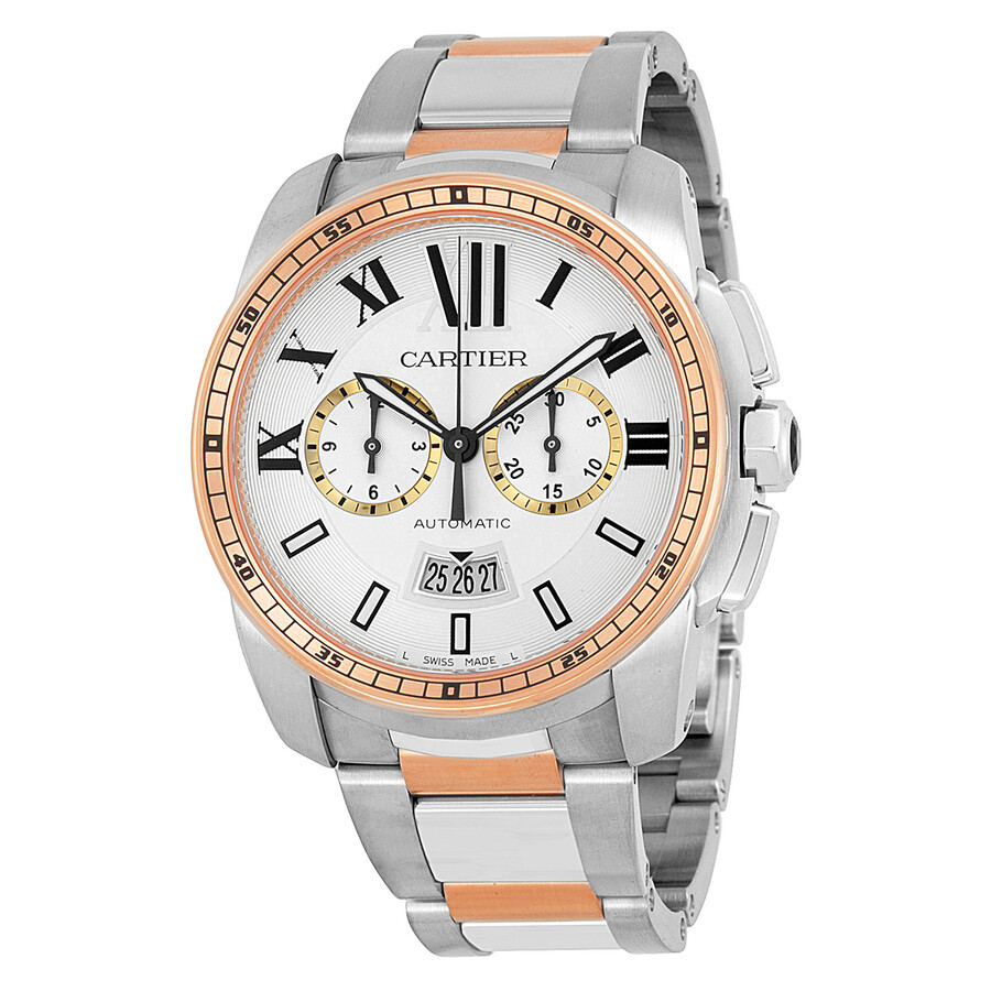 Cartier Calibre de Cartier Chronograph Automatic Silver Dial Men's