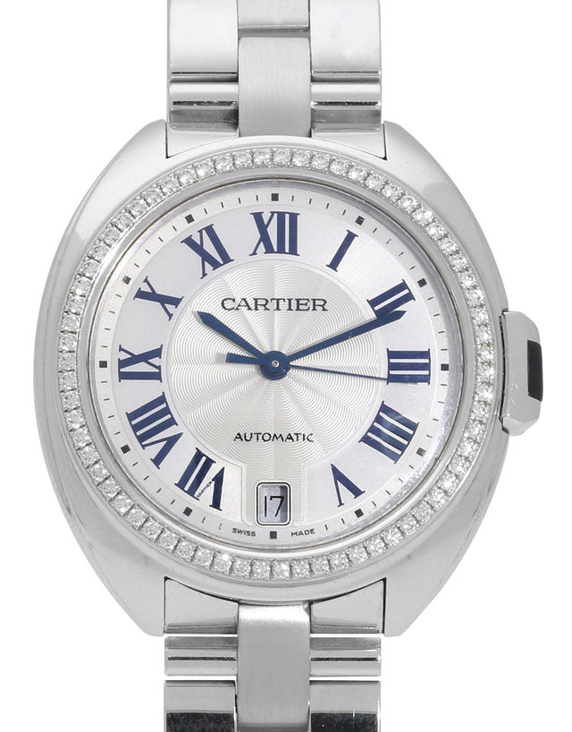 Cle Flinque 18kt White Gold Sunray Effect Dial Ladies Watch