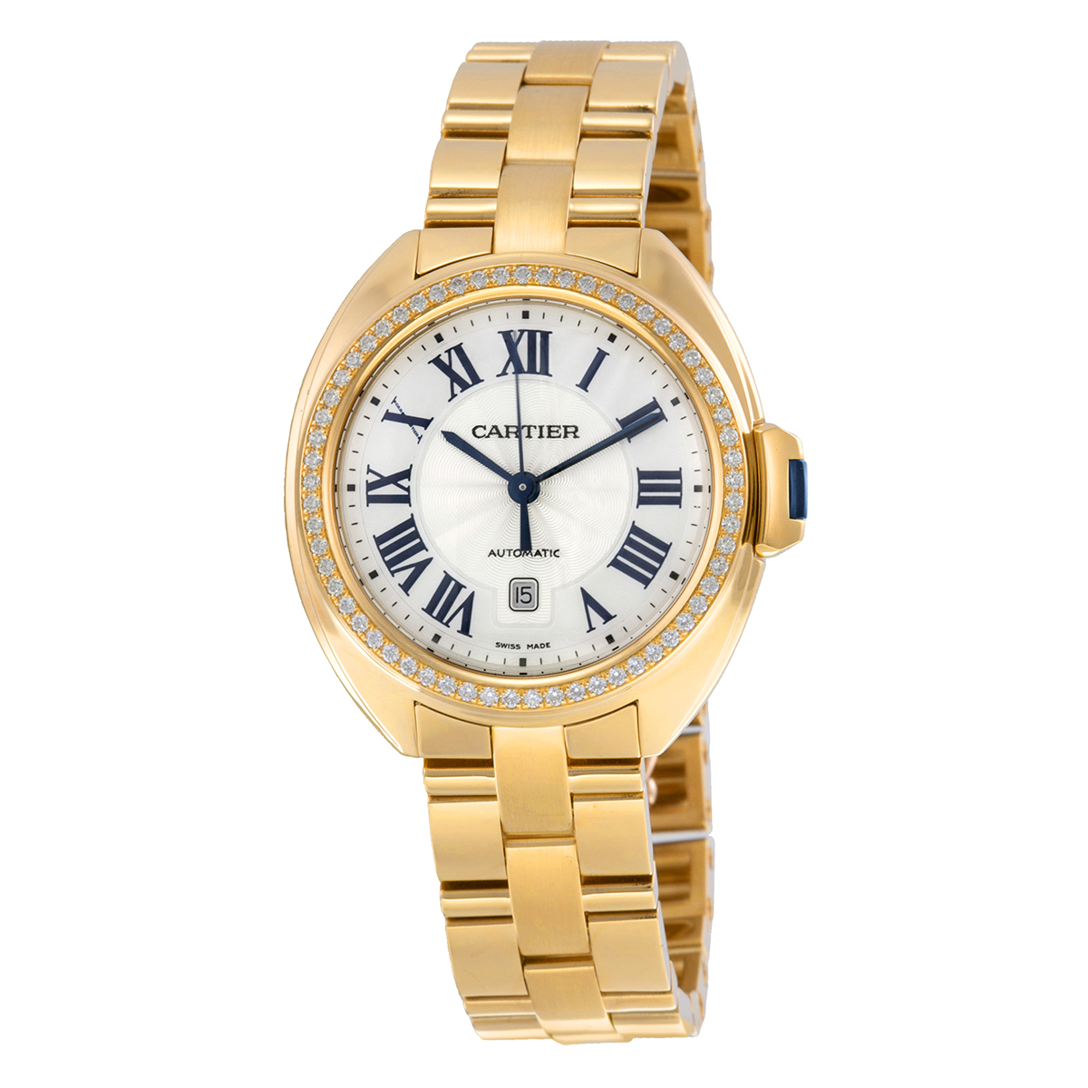 Cartier Cle Flinque Dial 18kt Yellow Gold Ladies Watch WJCL0004