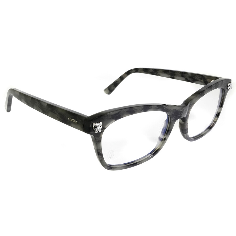 Cartier Panthere De Demo Rectangular Ladies Eyeglasses Ct0144o 004 52