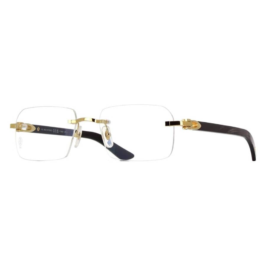 Cartier C Decor Demo Rectangular Men's Eyeglasses Ct0453o 001 56