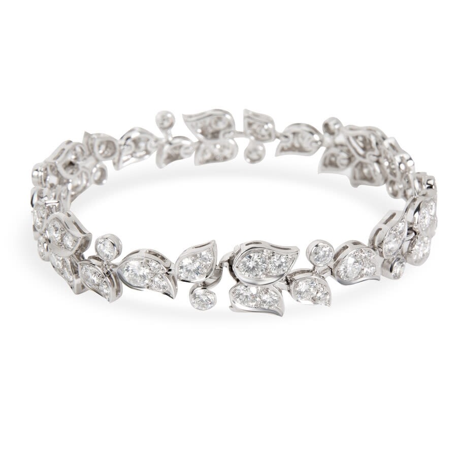 PreOwned Cartier Diamond Floral Bracelet in 18K White Gold (7.50 CTW