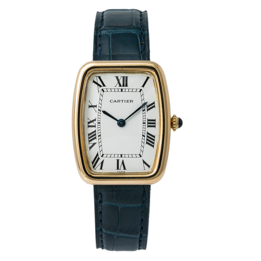 Cartier Faberge Tonneau Hand Wind White Dial Men's Watch 7810