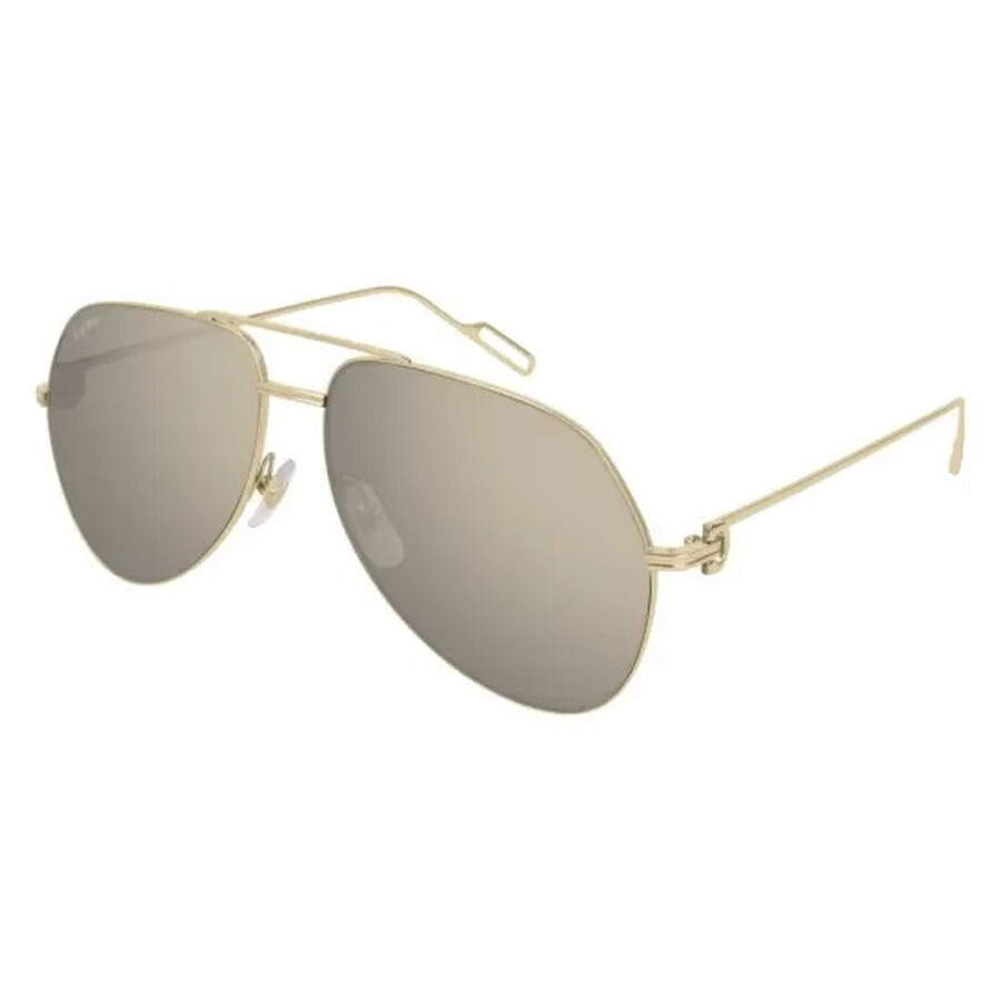 Cartier Premiere De Grey Pilot Unisex Sunglasses Ct0110s 003 60 In Gray