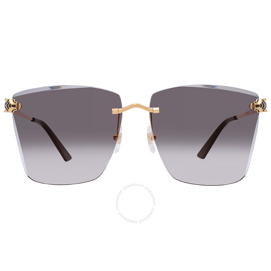 Cartier Grey Butterfly Ladies Sunglasses Ct0397s 001 61 In Yellow