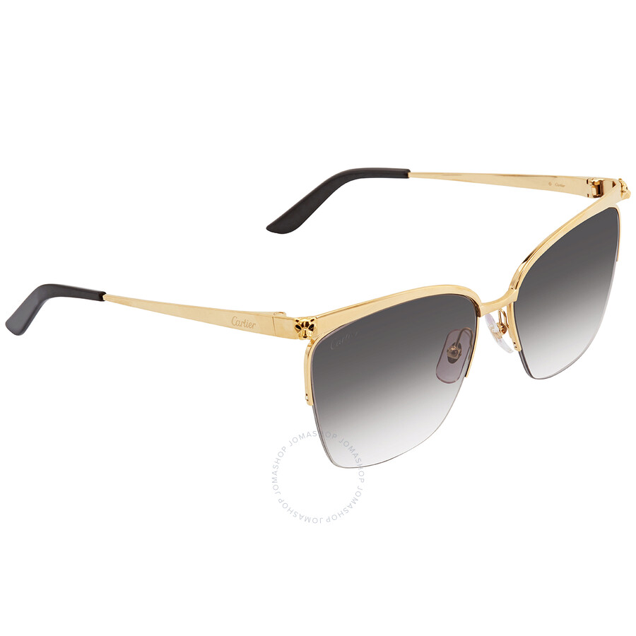 Cartier Grey Gradient Rectangular Ladies Sunglasses CT0124S 001 59