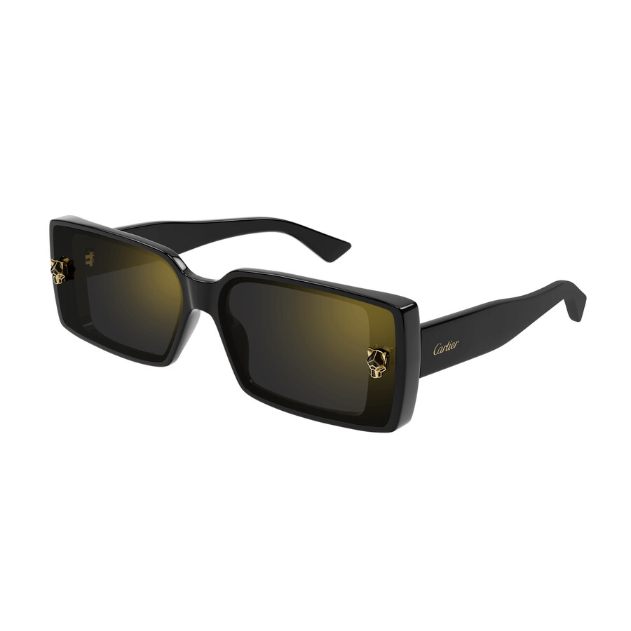 Cartier Grey Rectangular Ladies Sunglasses Ct0358s 001 64