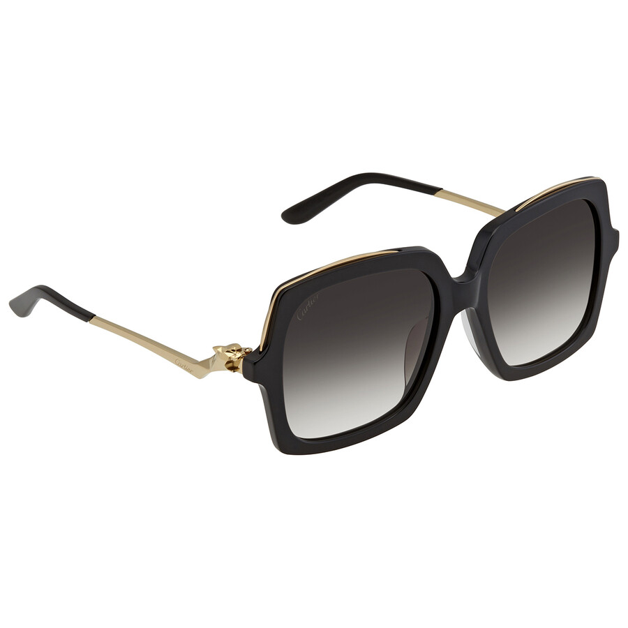 Cartier Ladies Grey Gradient Sunglasses CT0117SA 001 55 843023106560