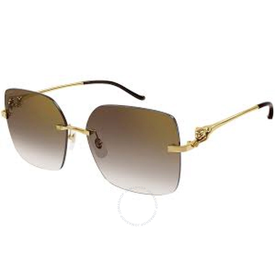 Cartier Panthere Brown Square Ladies Sunglasses Ct0359s 002 60