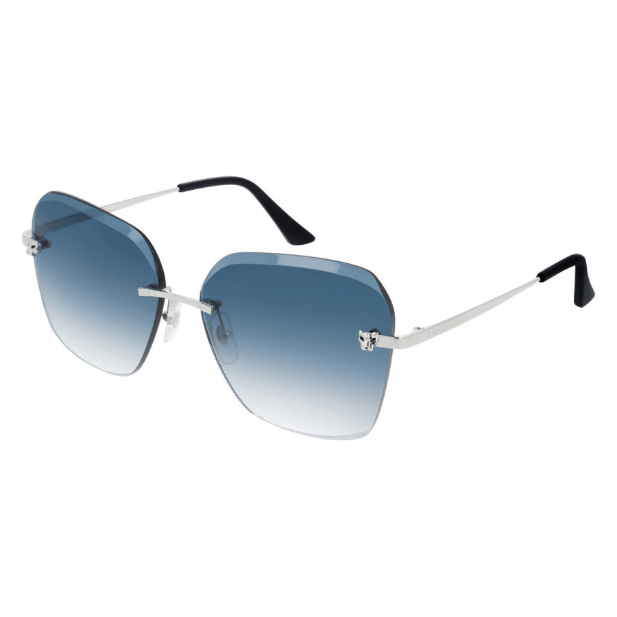 Cartier Panthere De  Blue Gradient Mirror Butterfly Ladies Sunglasses Ct0147s 003 61