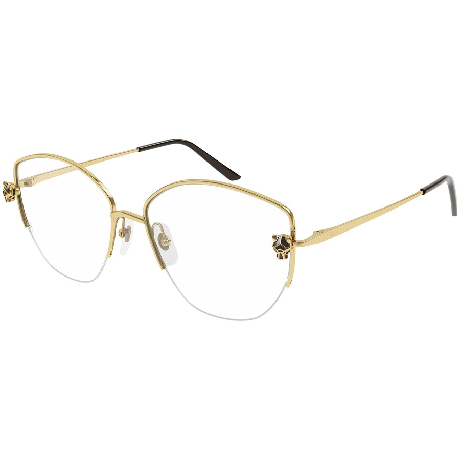 Cartier Panthere De  Demo Oval Ladies Eyeglasses Ct0370o 001 57