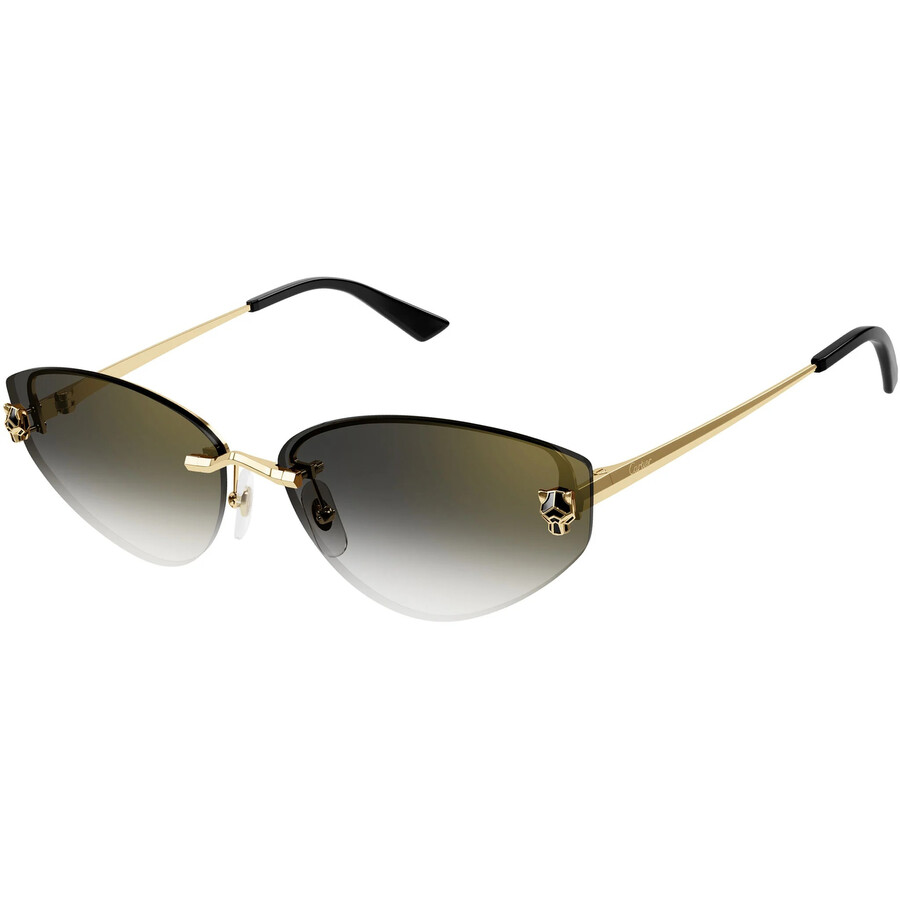 Cartier Panthere De  Grey Gradient Cat Eye Ladies Sunglasses Ct0431s 001 65