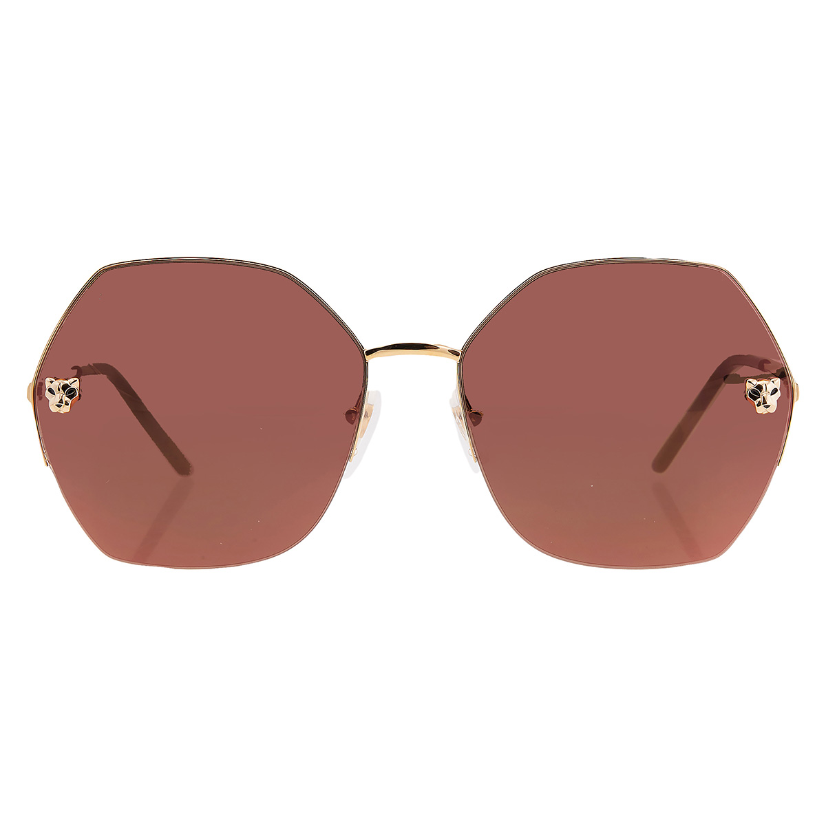 Cartier Women\'s Burgundy Pink Gradient Oversized Sunglasses Oversized sunglasses Cartier Pink in Metal - 55973699 main image 3