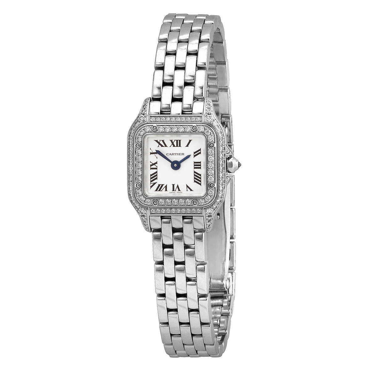 Panthere Mini Model Quartz Diamond White Dial Ladies Watch