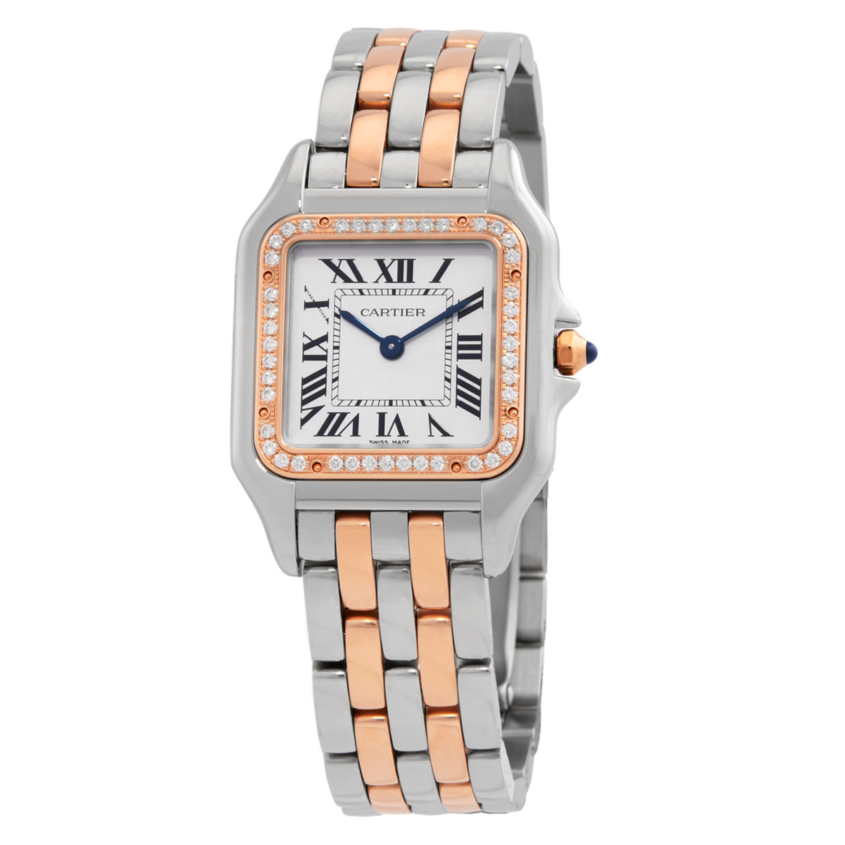 PanthereMedium Model Diamond Silver Dial Ladies Watch