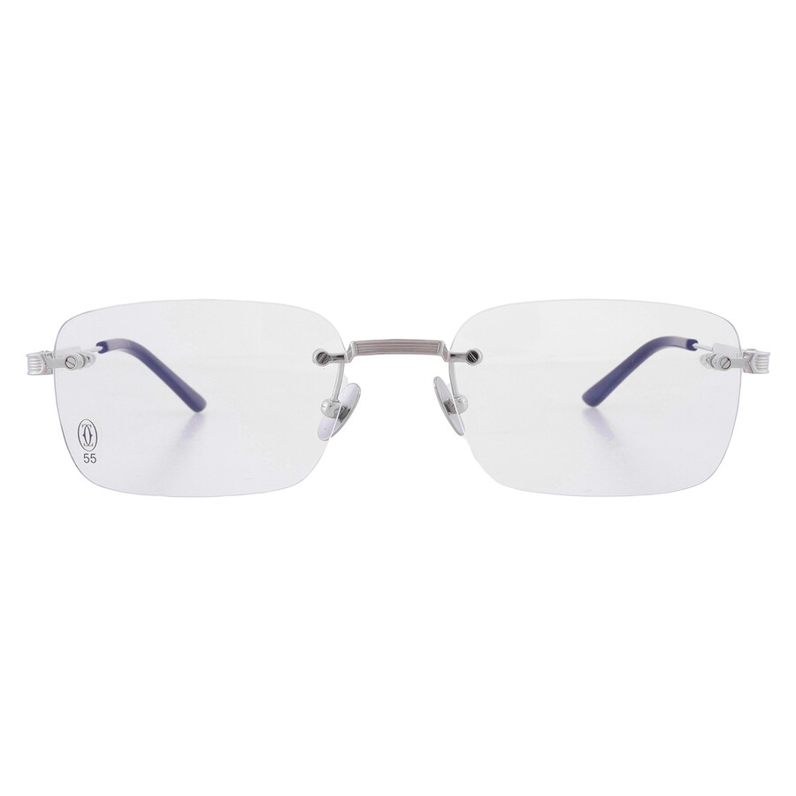 Cartier Premiere De Demo Rectangular Men's Titanium Eyeglasses Ct0349o 002 55