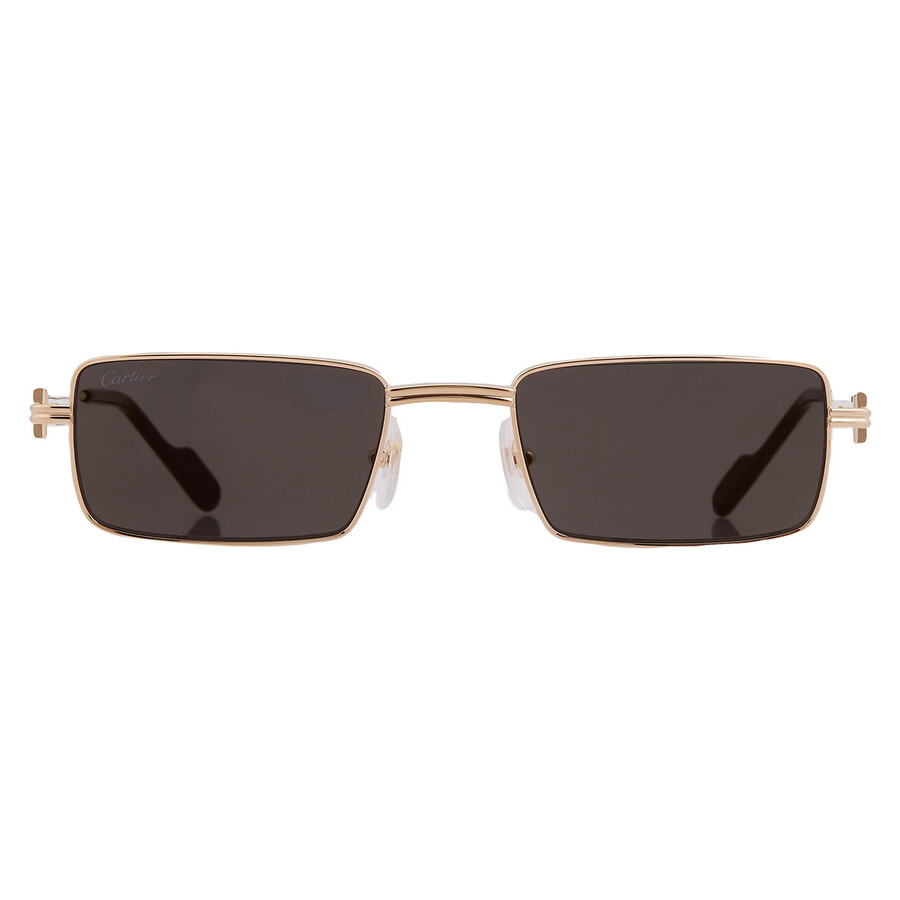 Cartier Premiere De Grey Rectangular Unisex Sunglasses Ct0501s 001 52 In Gold