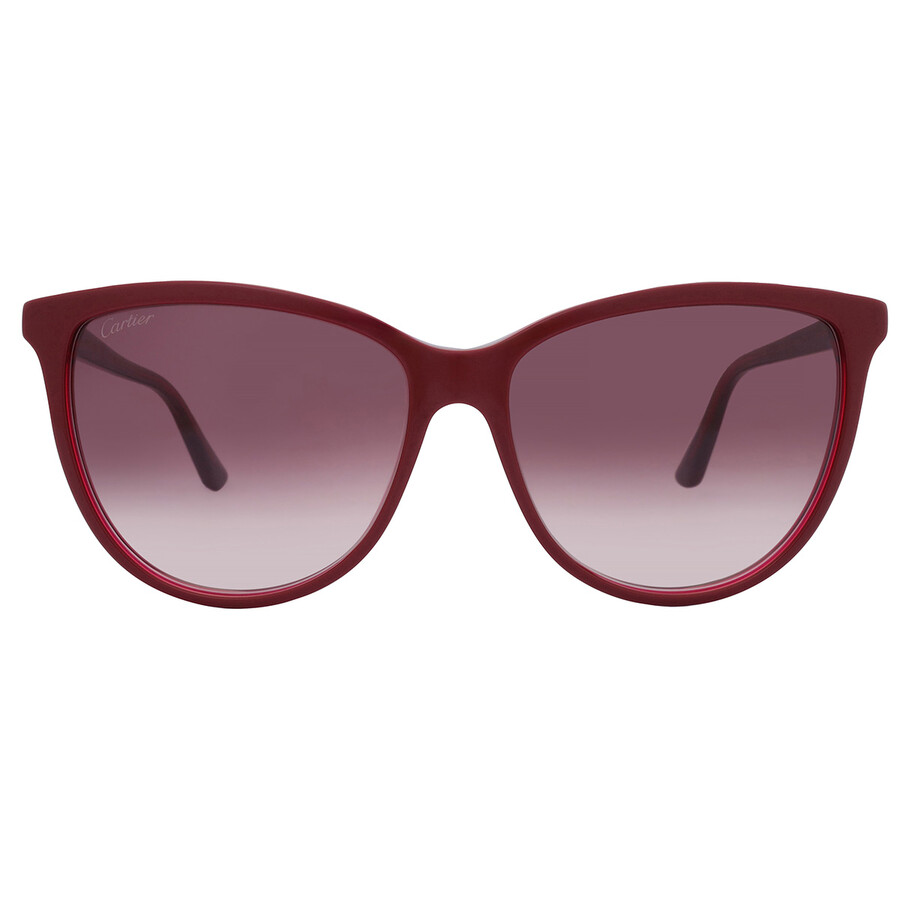 Cartier C Decor Red Gradient Cat Eye Ladies Sunglasses