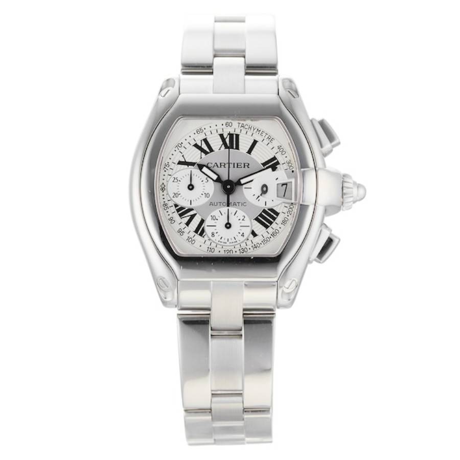 Cartier Roadster Chronograph Automatic Silver Dial Men's Watch W62006X6