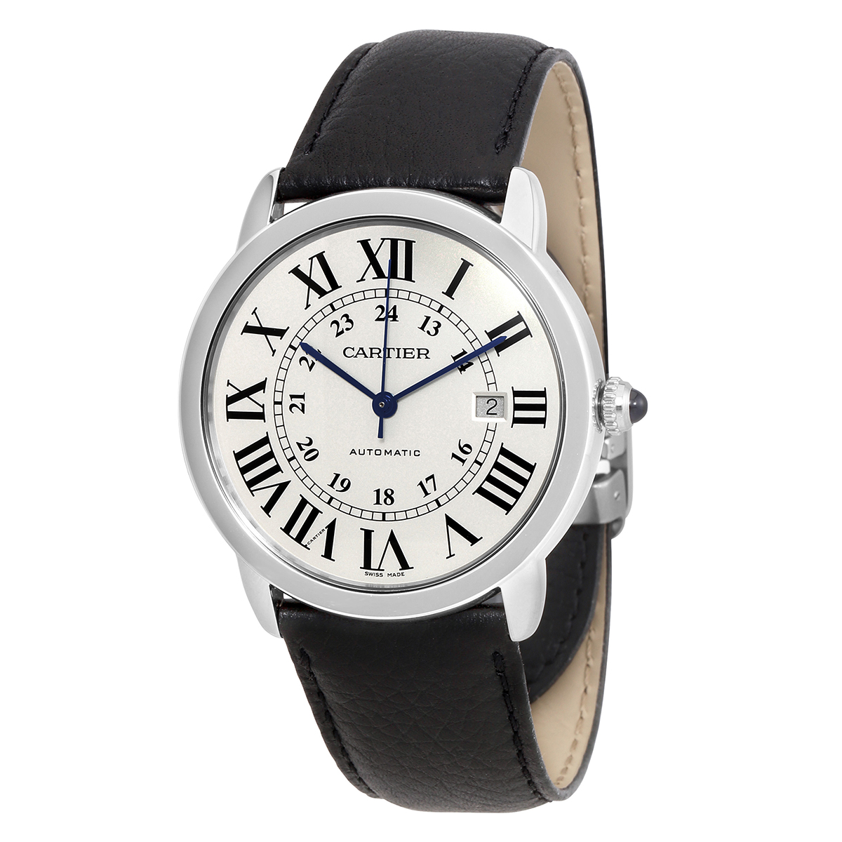 Cartier Ronde Solo Automatic Silvered Opaline Dial Men's Watch WSRN0022