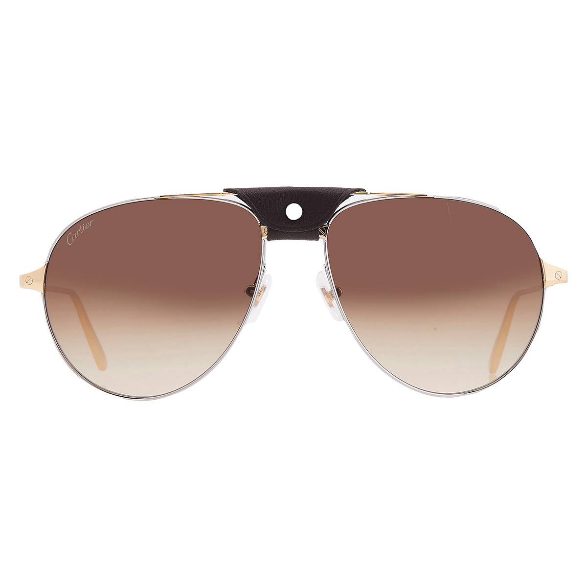 Cartier Santos de Cartier Brown Pilot Men's Sunglasses CT0038S 010