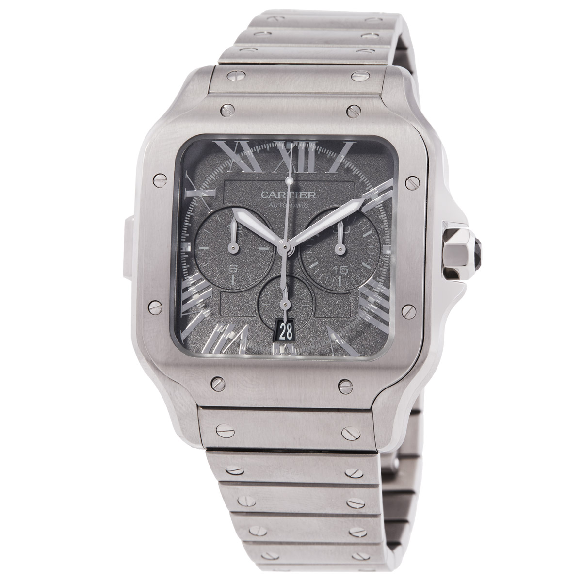Cartier Santos De Cartier Chronograph Automatic Grey Dial Watch