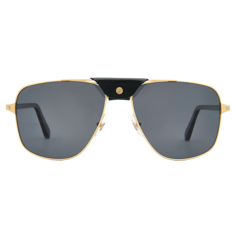 Cartier Santos De  Polarized Grey Pilot Men's Sunglasses Ct0097s 001 59