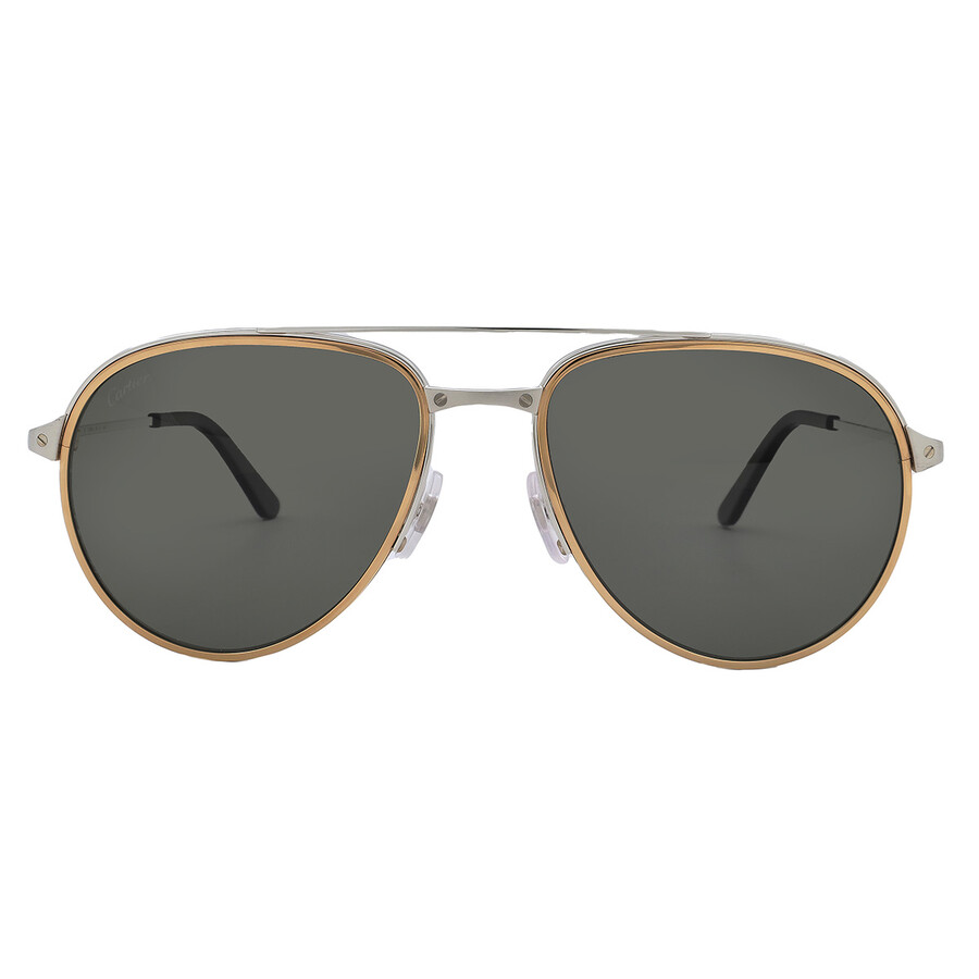 Cartier Santos De  Polarized Grey Pilot Men's Sunglasses Ct0325s 005 59