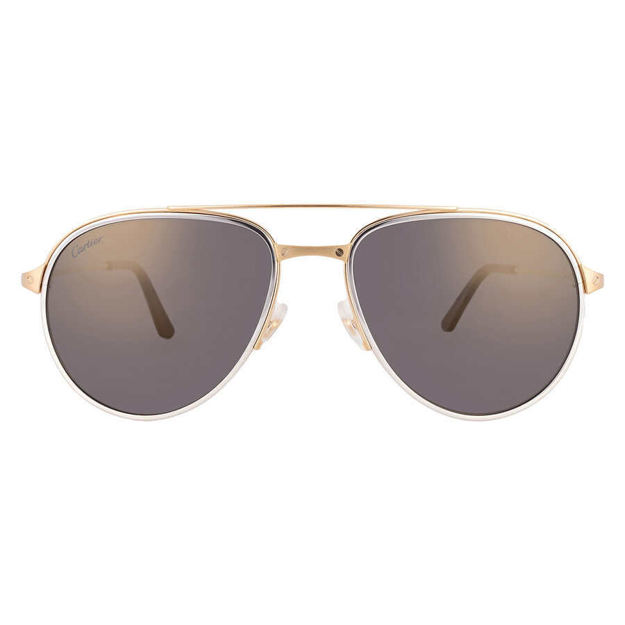 Cartier Santos De  Polarized Grey Pilot Men's Sunglasses Ct0325s 007 59