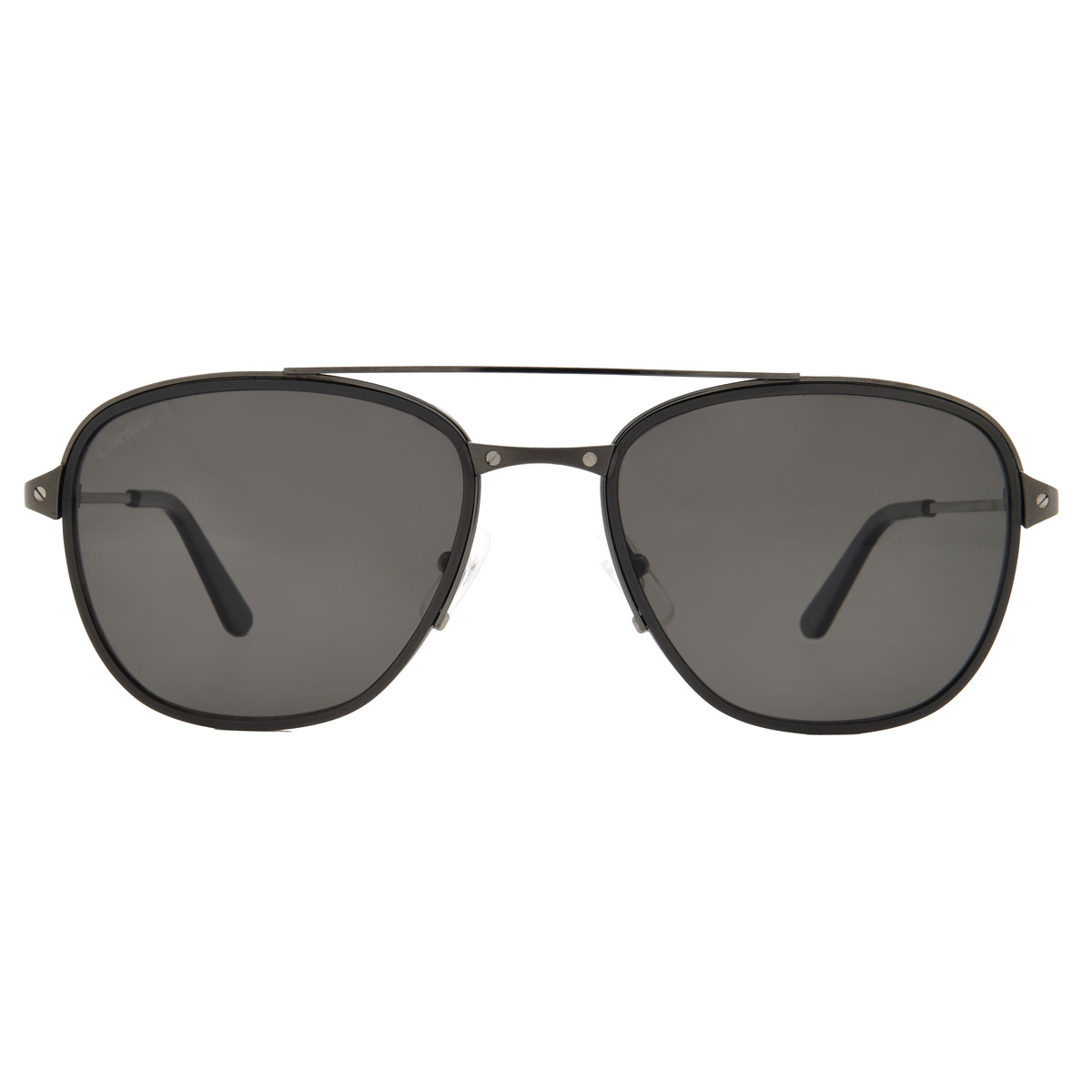 Cartier Santos de Cartier Smoke Pilot Men's Sunglasses CT0326S 005
