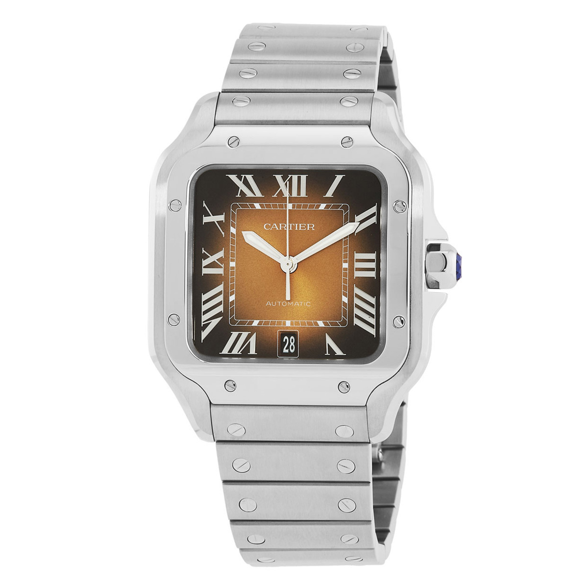 Cartier Santos Large Model Automatic Brown Dial Watch WSSA0064