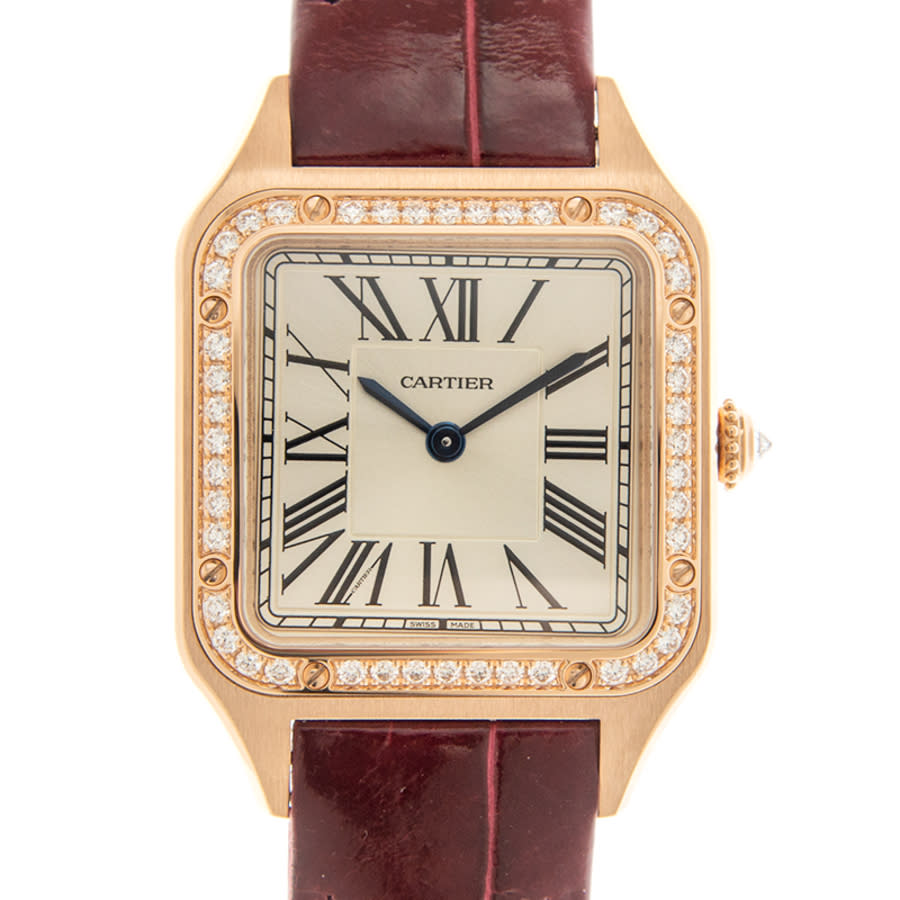 Santos Quartz Diamond Silver Dial Ladies Watch